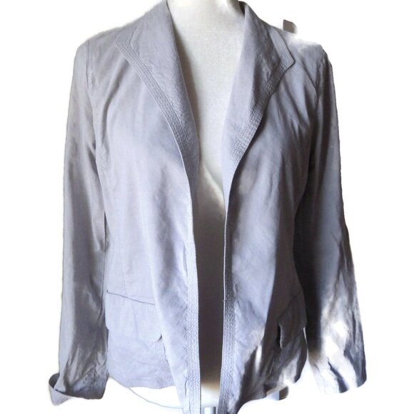 Eileen Fisher Lightweight Linen Jacket/ Pale gray/ Size XS - Picture 1 of 6